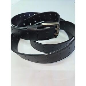 King Size Belt Mens 64/66 Black Genuine Leather Double Prong Double Hole JB33B